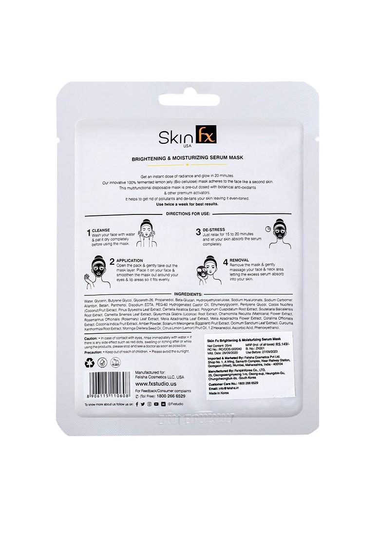 Skin Fx Unisex Pack Of 2 Brightening Moisturizing Purifying Men Facial Serum Mask