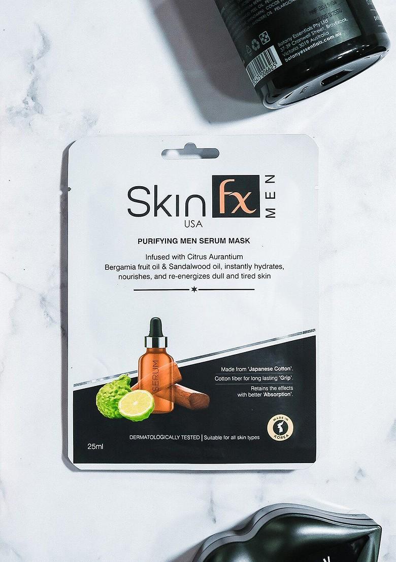 Skin Fx Unisex Pack Of 2 Brightening Moisturizing Purifying Men Facial Serum Mask