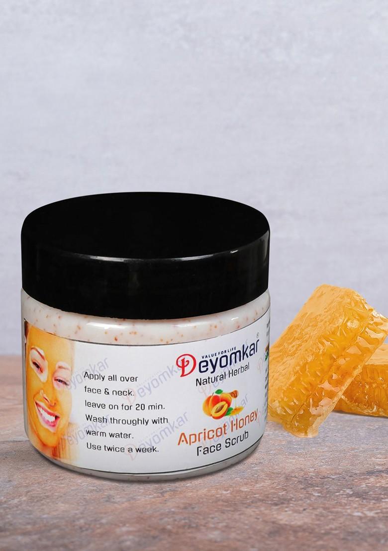 Deyomkar Natural Herbal Apricot Honey Scrub For Glowing Skin