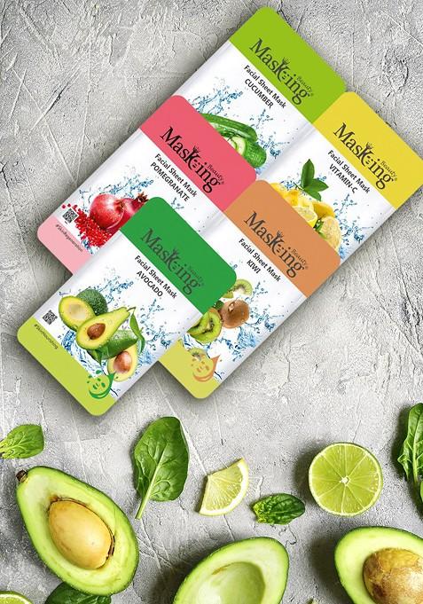 Masking Unisex Pack Of 10 Facial Sheet Masks