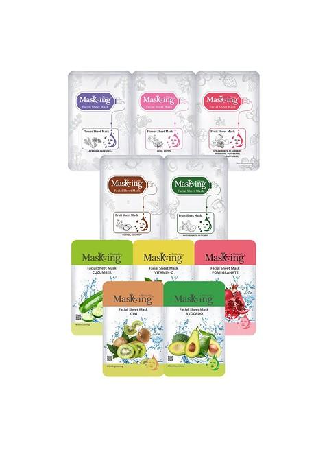 Masking Unisex Pack Of 10 Facial Sheet Masks