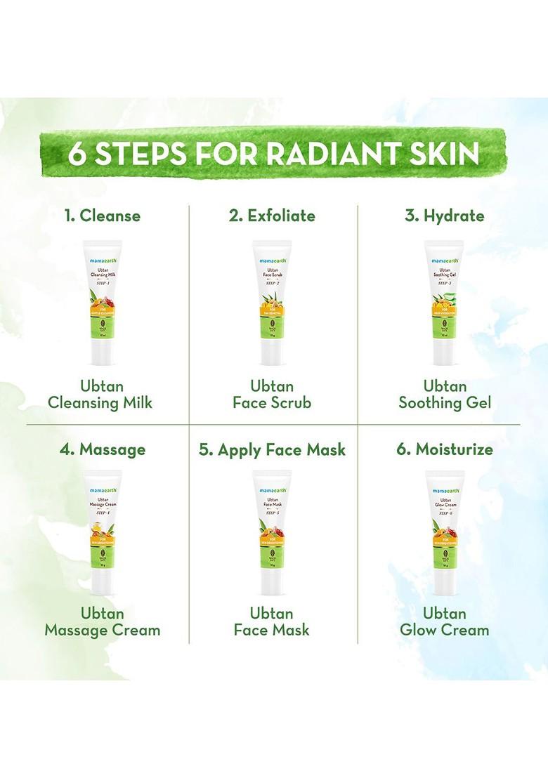 Mamaearth Ubtan Facial Kit With Turmeric Saffron For Glowing Skin 60 G