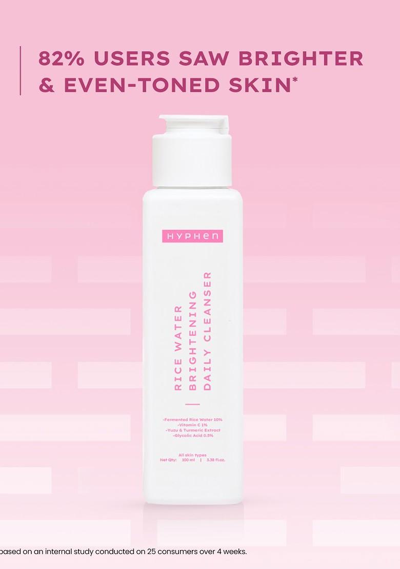 Hyphen Rice Water Brightening Daily Cleanser To Brighten Skin Reduces Dark Spots 100Ml