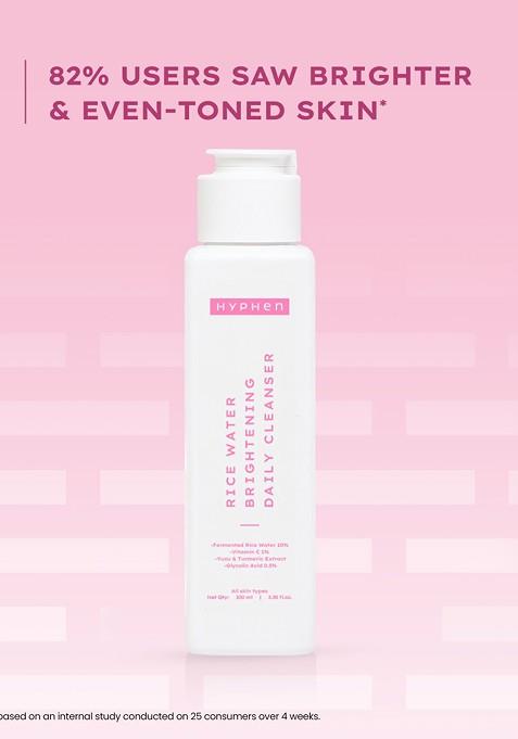 Hyphen Rice Water Brightening Daily Cleanser To Brighten Skin Reduces Dark Spots 100Ml