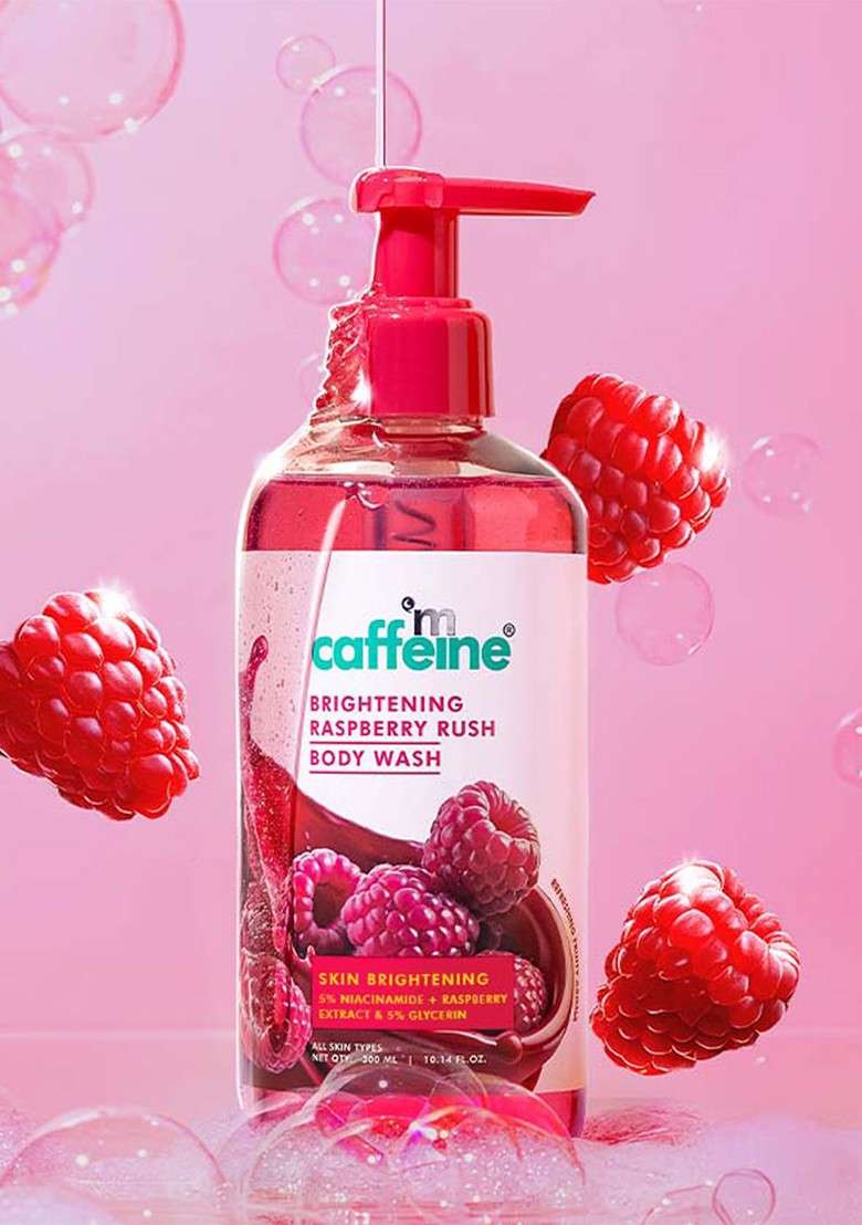 Mcaffeine Brightening 5 Niacinamide Raspberry Body Wash 300Ml - Indya