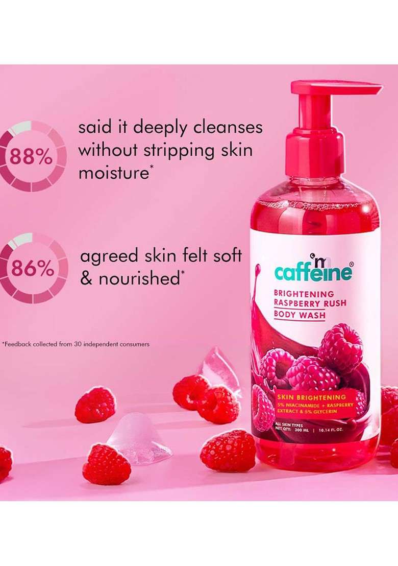 Mcaffeine Brightening 5 Niacinamide Raspberry Body Wash 300Ml - Indya