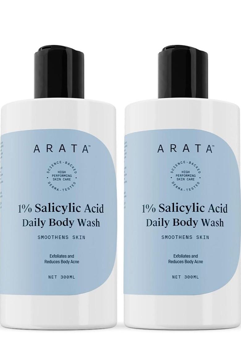 Arata Set Of 2 1 Salicylic Acid Exfoliates Cleanses Skin Treats Acne Daily Body Wash