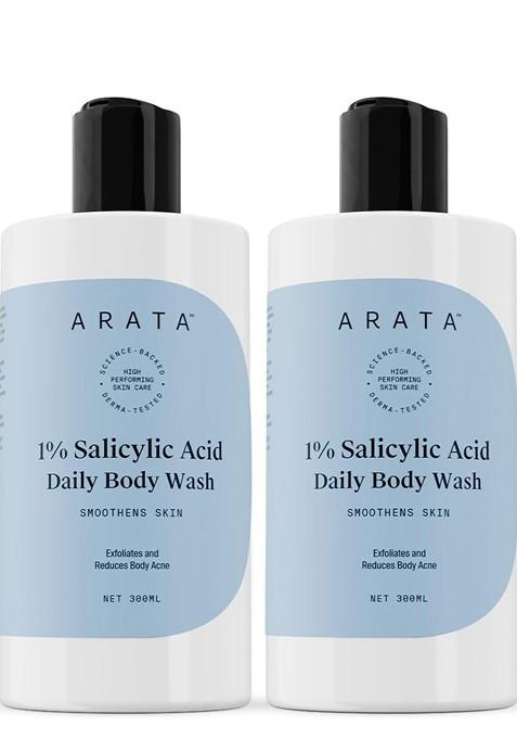 Arata Set Of 2 1 Salicylic Acid Exfoliates Cleanses Skin Treats Acne Daily Body Wash