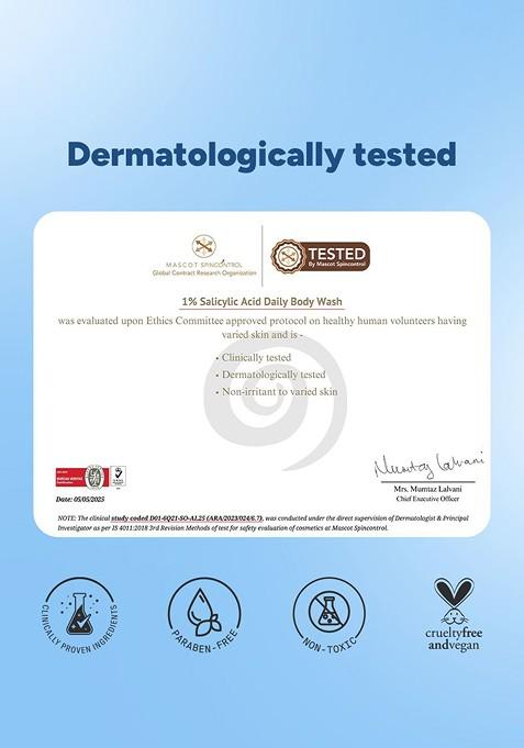 Arata Set Of 2 1 Salicylic Acid Exfoliates Cleanses Skin Treats Acne Daily Body Wash