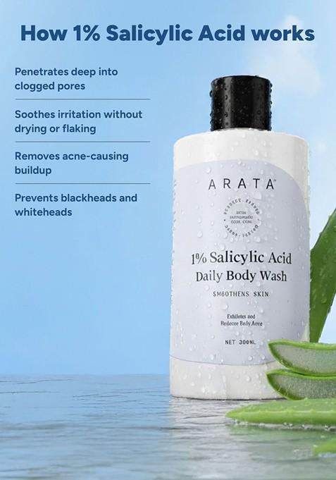 Arata Set Of 2 1 Salicylic Acid Exfoliates Cleanses Skin Treats Acne Daily Body Wash