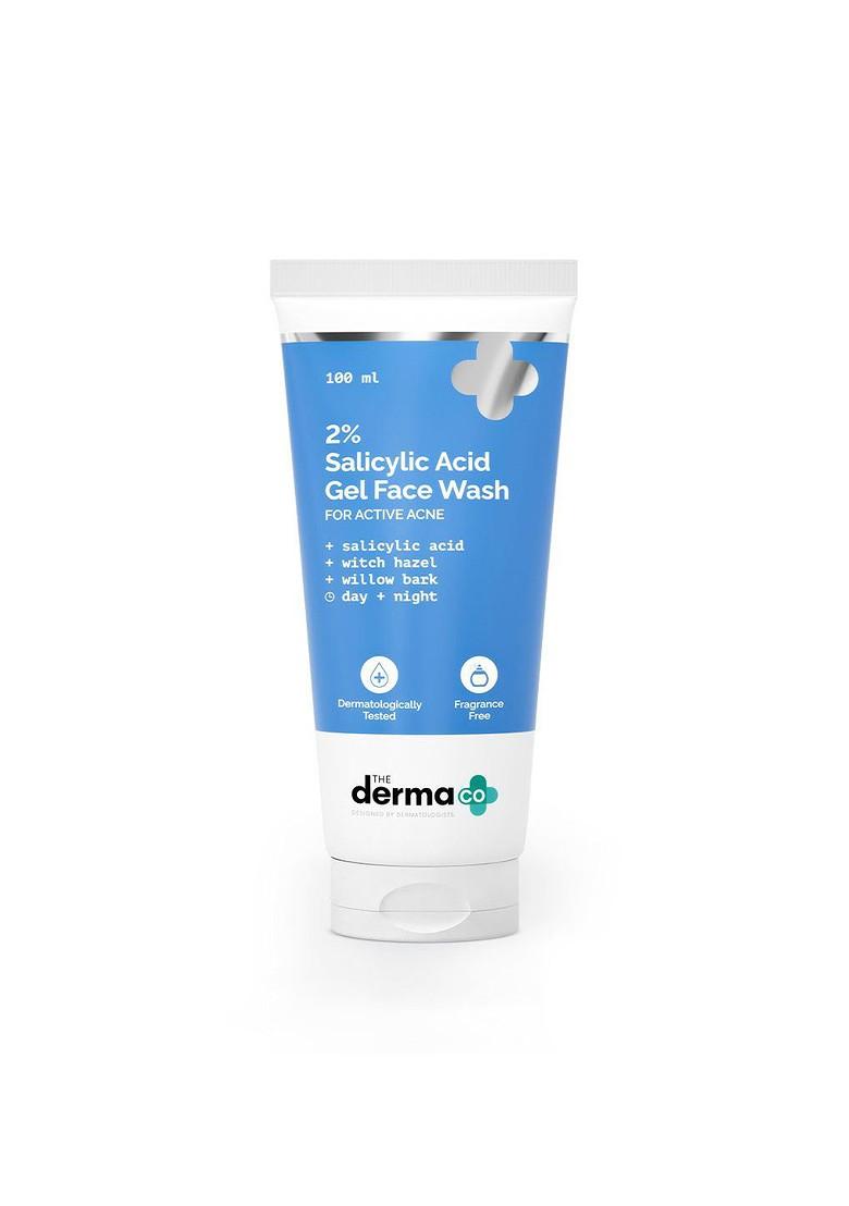 The Derma Co 2 Salicylic Acid Gel Face Wash For Active Acne 100 Ml Oily Skin