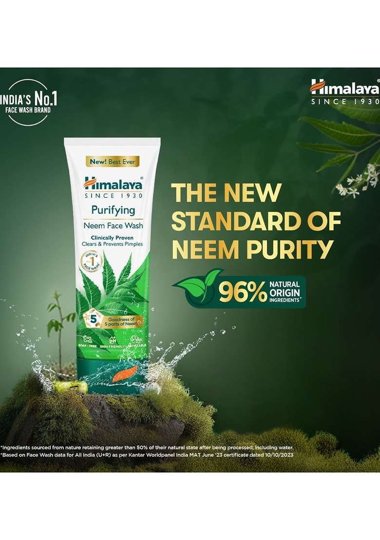 Himalaya Anti Pimple Purifying Neem Face Wash With Turmeric For All Skin Types 400 Ml - Indya