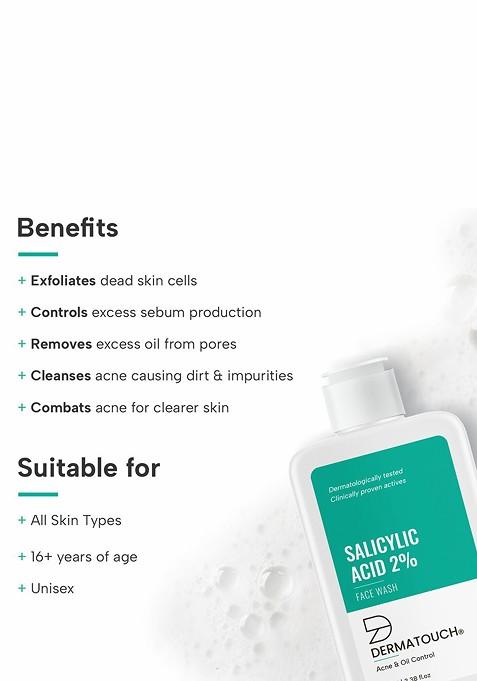 Dermatouch Salicylic Acid 2 Face Wash With Vitamin E Zinc Pca 100 Ml