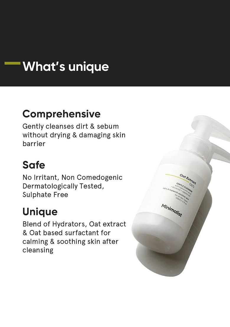 Minimalist 6 Oat Extract Gentle Cleanser With Hyaluronic Acid For Sensitive Skin 120 Ml