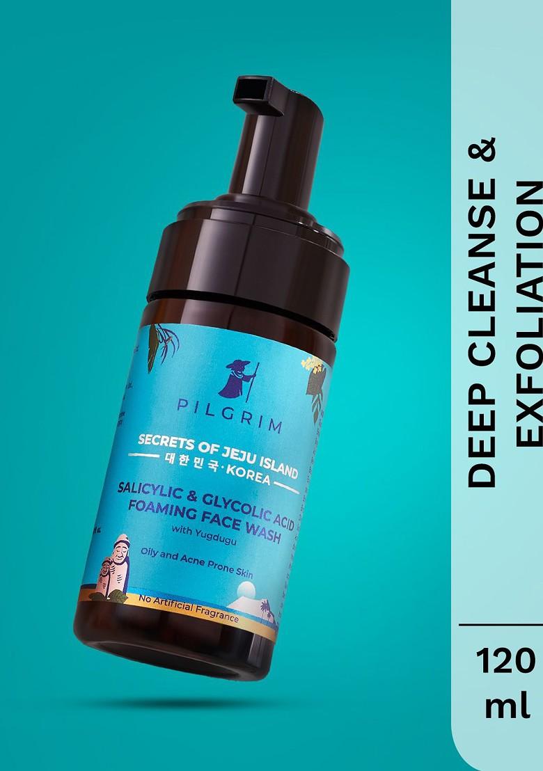 Pilgrim Salicylic Bha Glycolic Acid Aha Foaming Face Wash For Acne Prone Skin