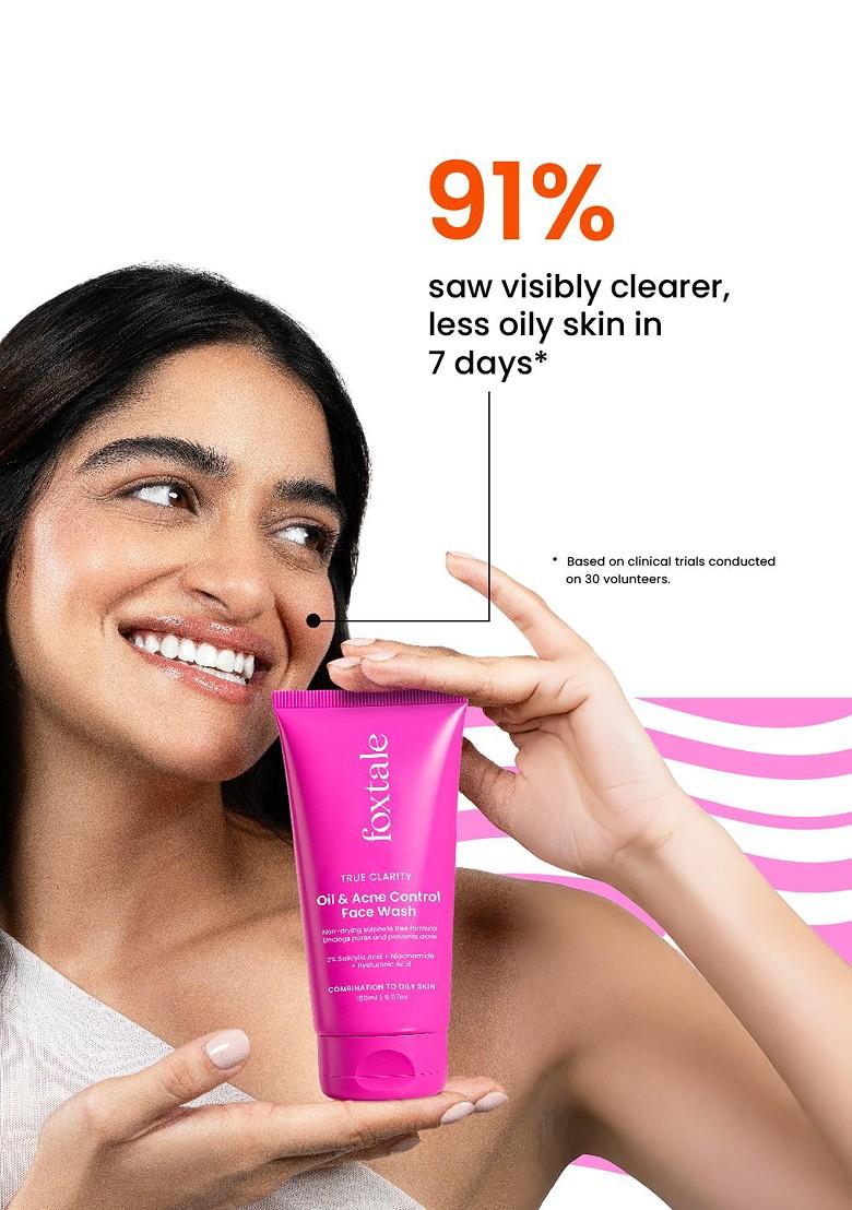 Foxtale Oil Acne Control Face Wash With 2 Salicylic Acid 150 Ml