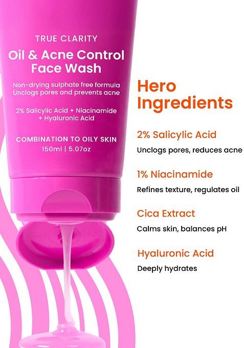 Foxtale Oil Acne Control Face Wash With 2 Salicylic Acid 150 Ml