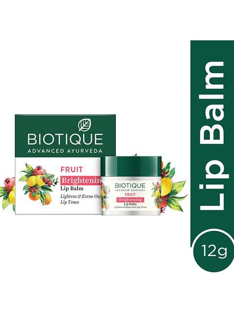 Biotique Fruit Brightening Lip Balm Reduces Pigmentation Evens Out Tone 12G