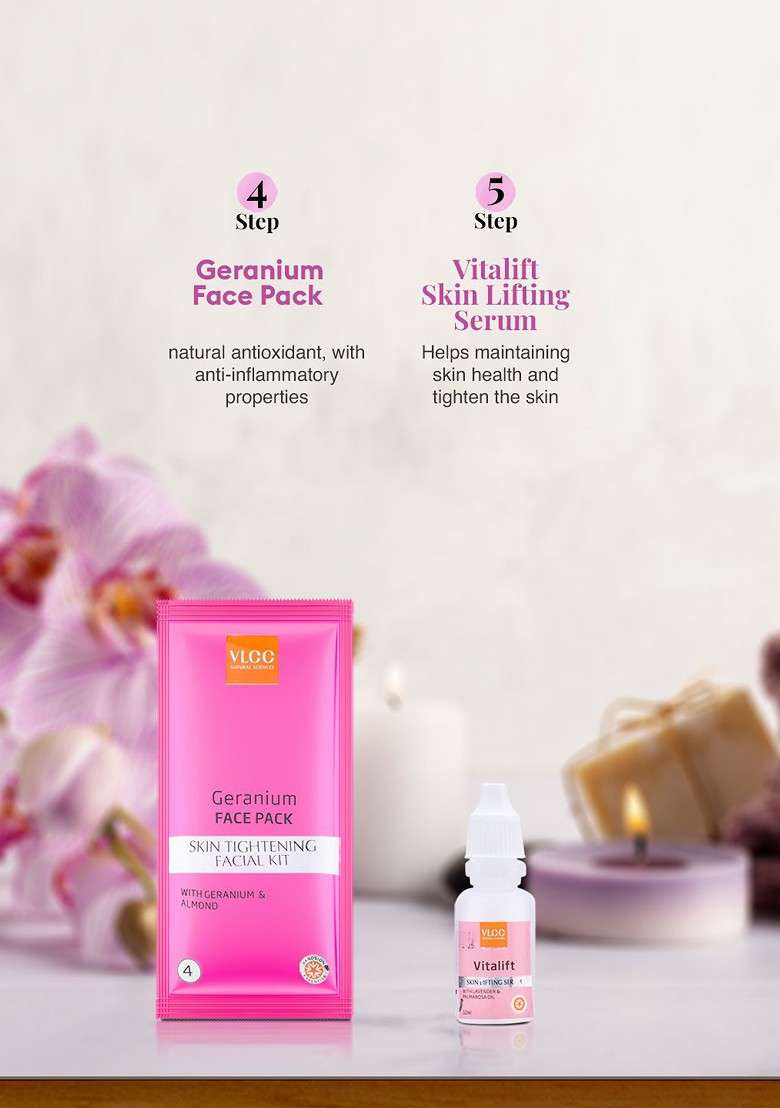 Vlcc Salon Series Skin Tightening Facial Kit 6 Facials 240G 12Ml - Indya