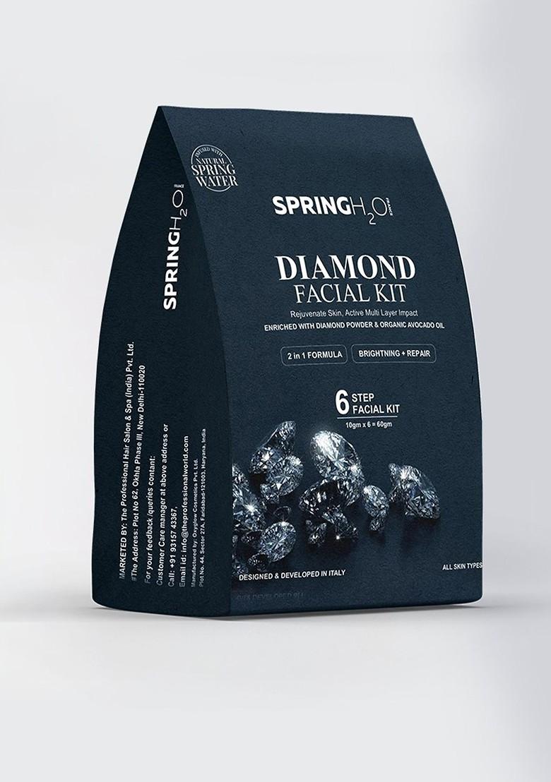 Spring H2O 6 Step 2 In 1 Diamond Facial Kit For Skin Brightening Repair 10 G Each