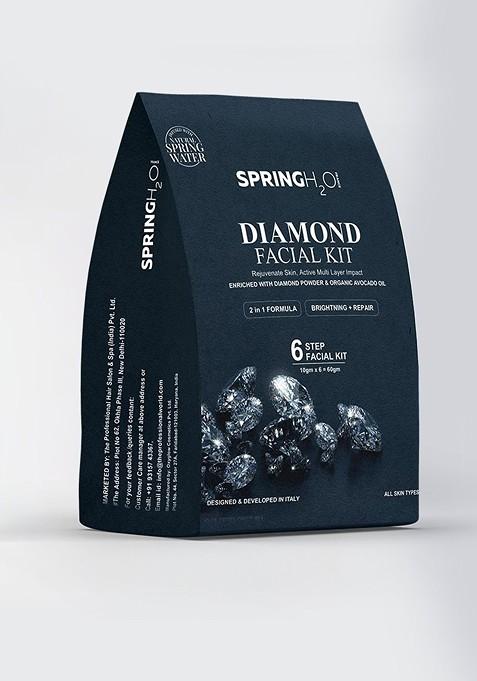Spring H2O 6 Step 2 In 1 Diamond Facial Kit For Skin Brightening Repair 10 G Each