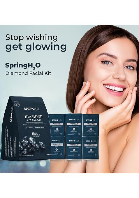 Spring H2O 6 Step 2 In 1 Diamond Facial Kit For Skin Brightening Repair 10 G Each