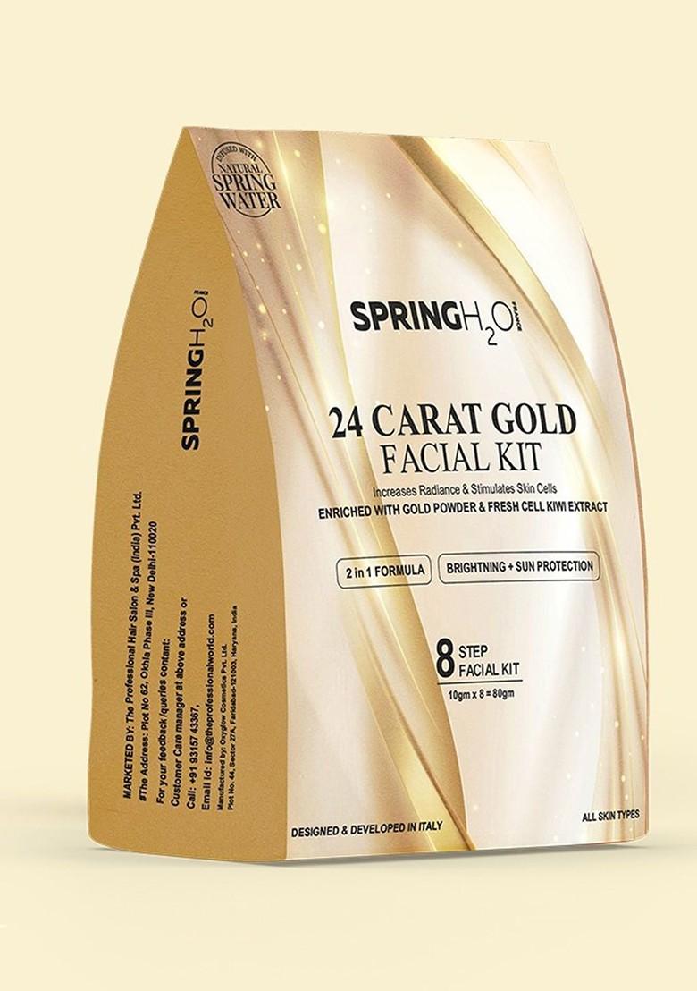 Spring H2O 8 Step 2 In 1 Formula Brightening Sun Protection 24 Carat Gold Facial Kit
