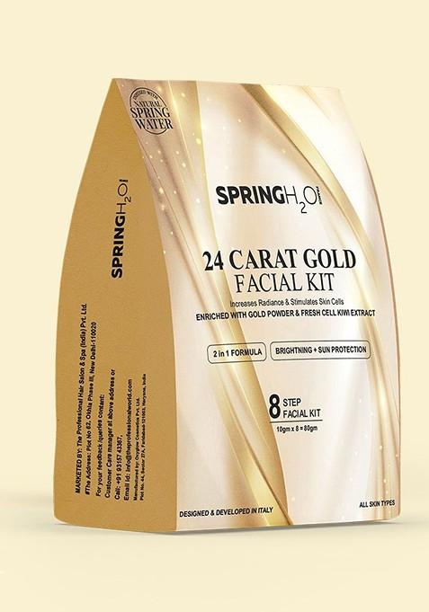 Spring H2O 8 Step 2 In 1 Formula Brightening Sun Protection 24 Carat Gold Facial Kit