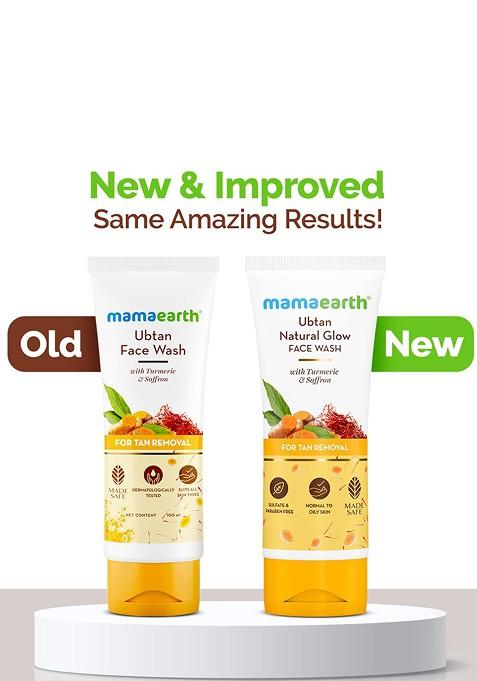 Mamaearth Ubtan Natural Face Wash With Turmeric Saffron For Tan Removal 100Ml