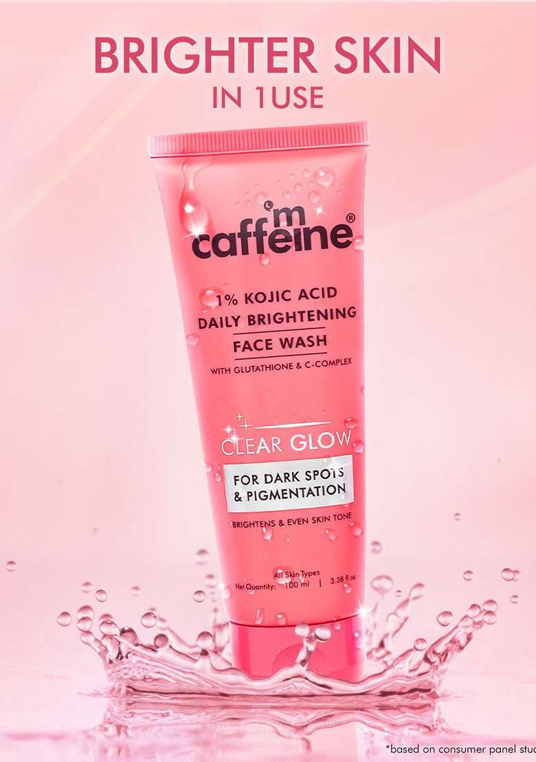 Mcaffeine Daily Brightening Face Wash With 1 Kojic Acid Glutathione C Complex 100Ml - Indya