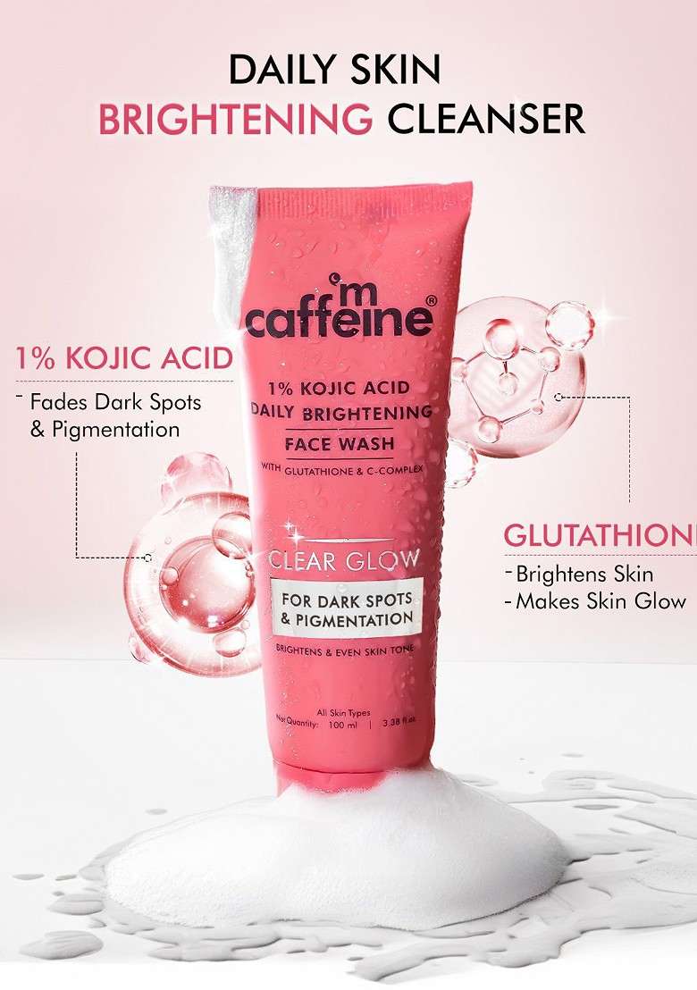 Mcaffeine Daily Brightening Face Wash With 1 Kojic Acid Glutathione C Complex 100Ml - Indya