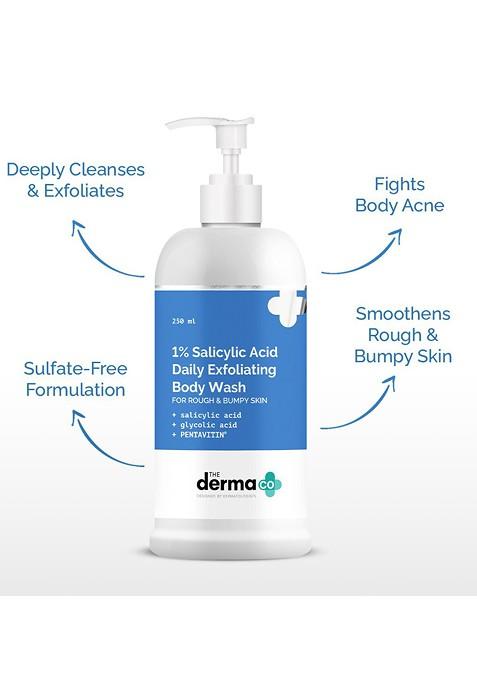 The Derma Co 1 Salicylic Acid Daily Exfoliating Body Wash For Rough Bumpy Skin 250Ml