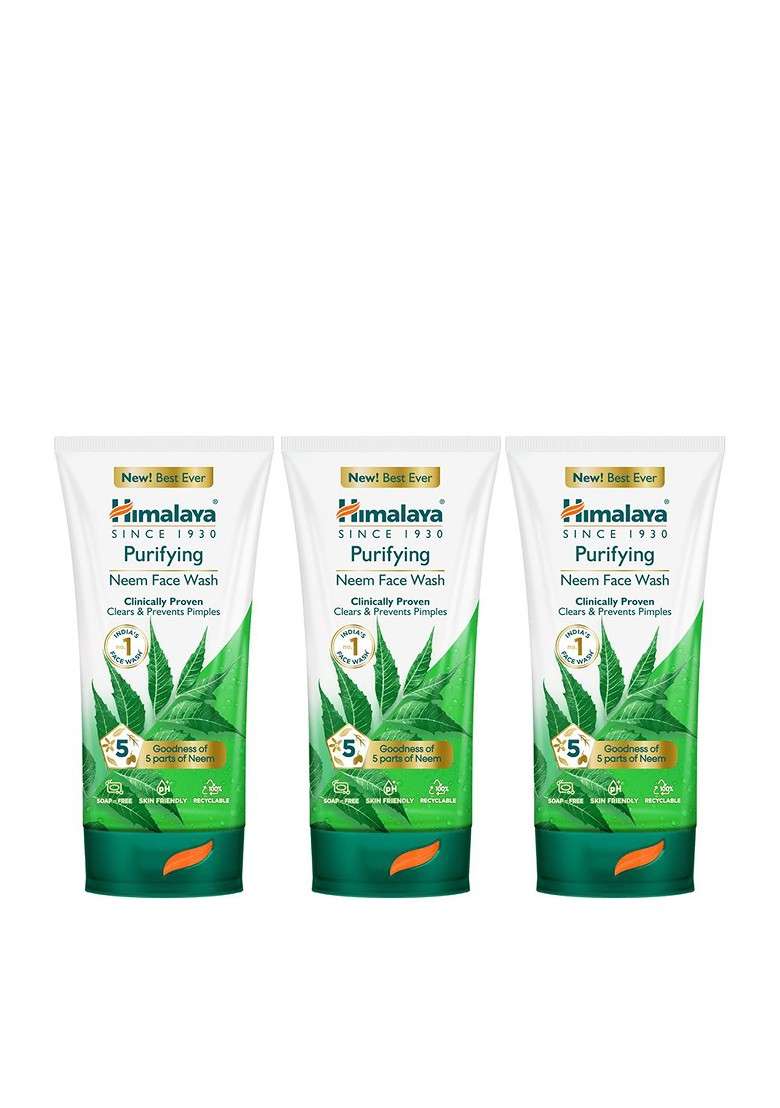 Himalaya Set Of 3 Purifying Neem Face Wash With Turmeric 150Ml Each - Indya