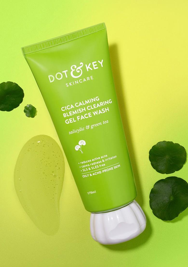 Dot & Key Salicylic Acid Green Tea Cica Calming Blemish Clearing Gel Face Wash 175 Ml