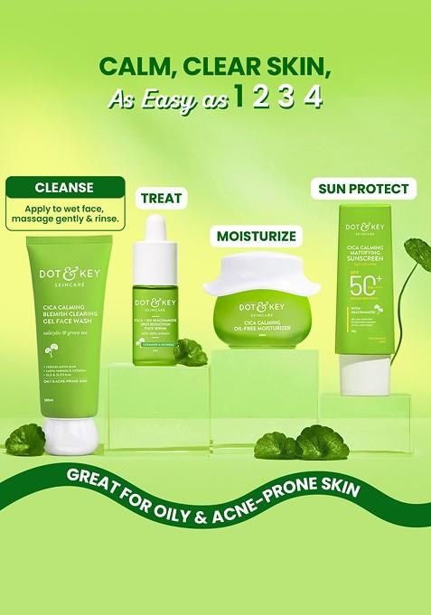 Dot & Key Salicylic Acid Green Tea Cica Calming Blemish Clearing Gel Face Wash 175 Ml