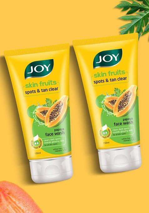 Joy Set Of 2 Papaya Spots Tan Clear Face Wash 150 Ml Each