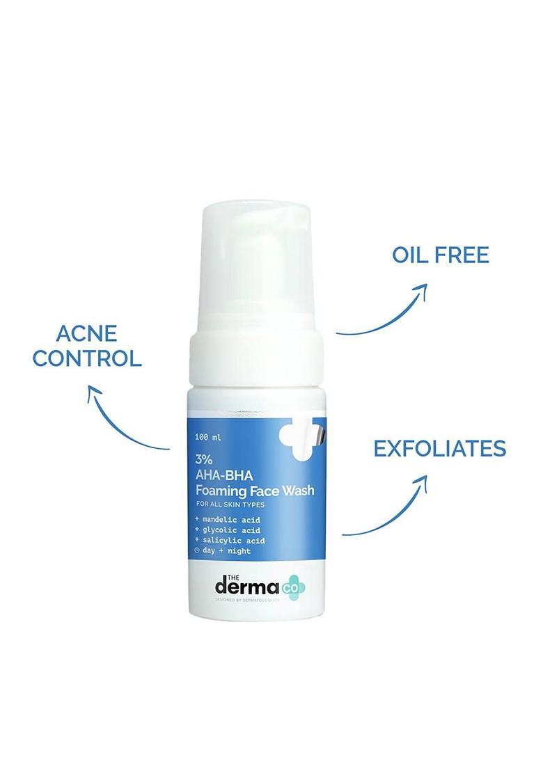 The Derma Co 3 Aha Bha Foaming Face Wash