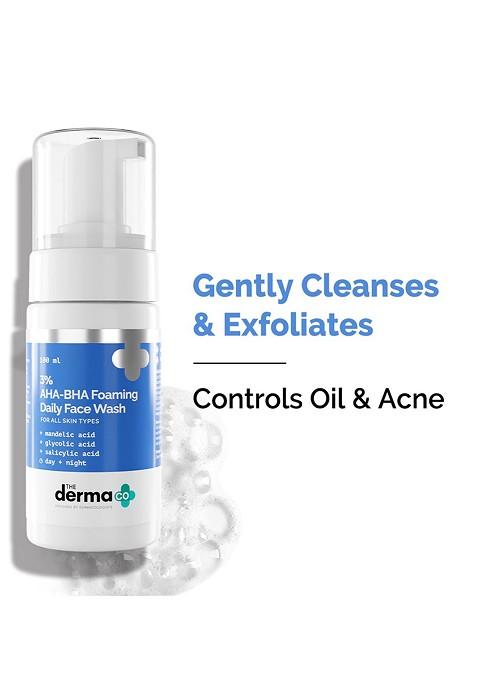 The Derma Co 3 Aha Bha Foaming Face Wash