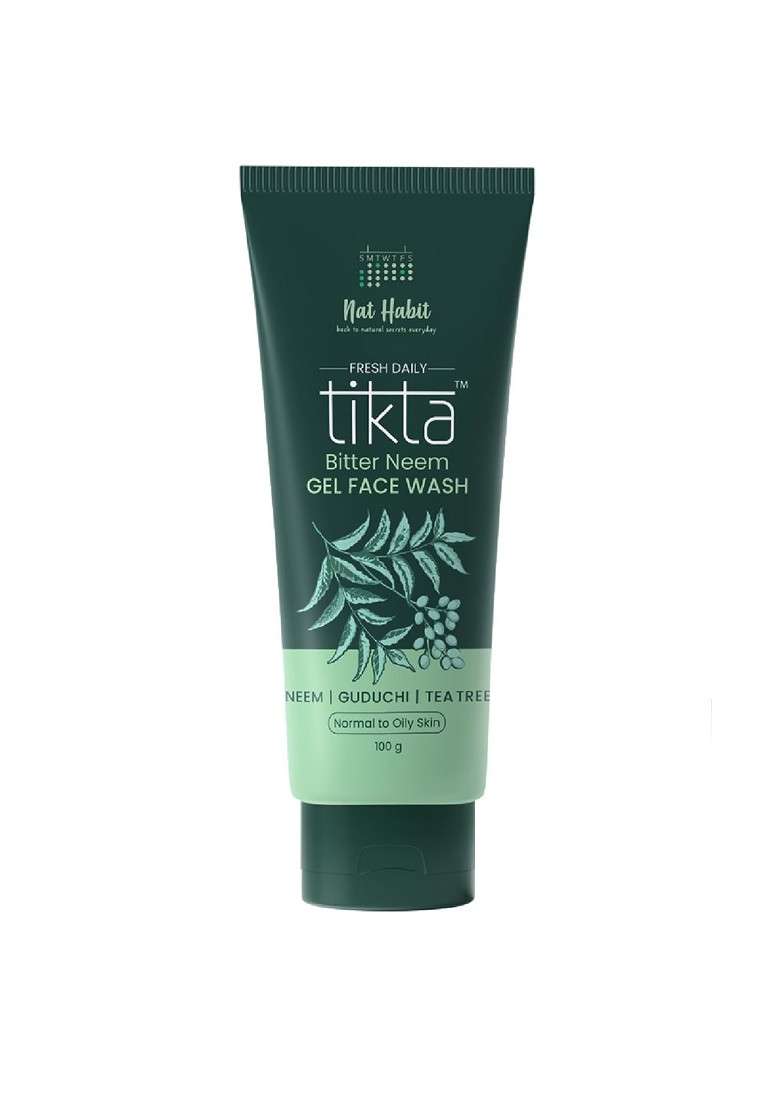 Nat Habit Bitter Neem Gel Natural Face Wash For Oily Skin Acne Pimple Control 100G - Indya
