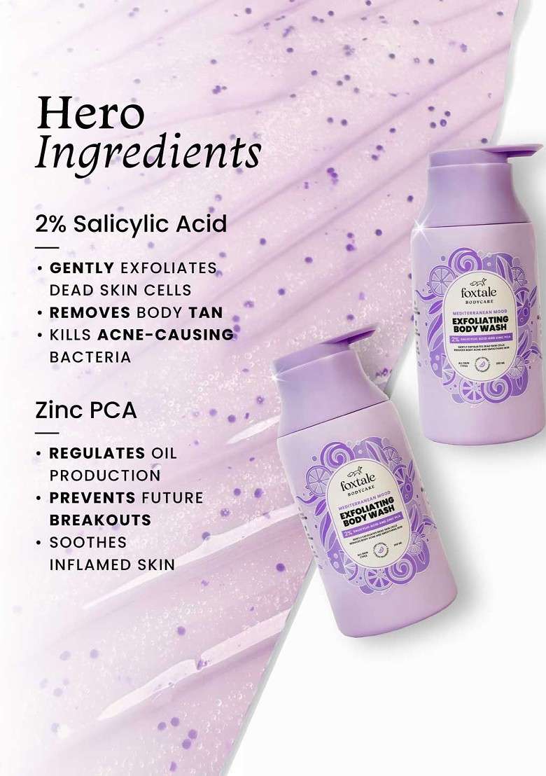 Foxtale Set Of 2 Salicylic Acid Exfoliating Body Wash 250Ml Each - Indya