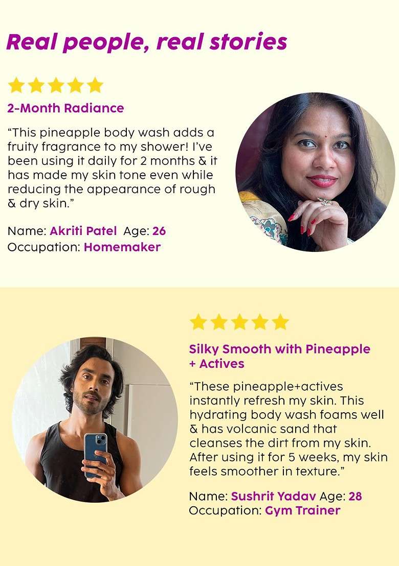Plix The Plant Fix Set Of 2 Pineapple Smooth Skin Exfoliating Body Wash 236 Ml Each - Indya