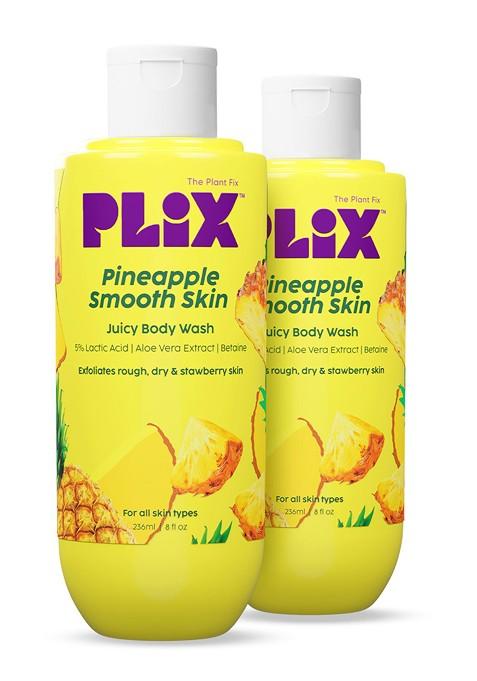 Plix The Plant Fix Set Of 2 Pineapple Smooth Skin Exfoliating Body Wash 236 Ml Each