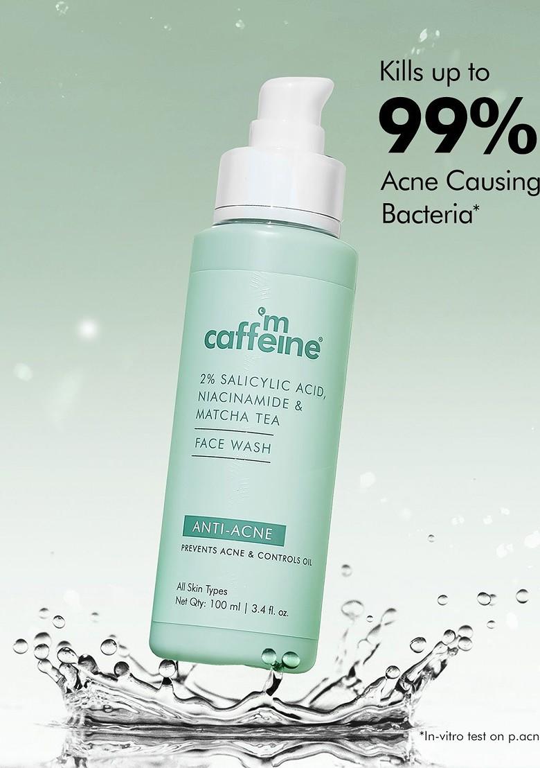 Mcaffeine 2 Salicylic Acid Niacinamide Matcha Tea Face Wash For Anti Acne 100Ml