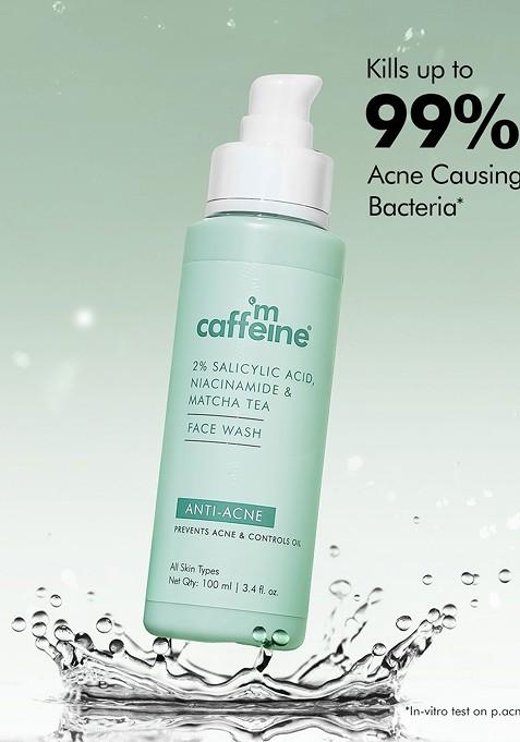 Mcaffeine 2 Salicylic Acid Niacinamide Matcha Tea Face Wash For Anti Acne 100Ml