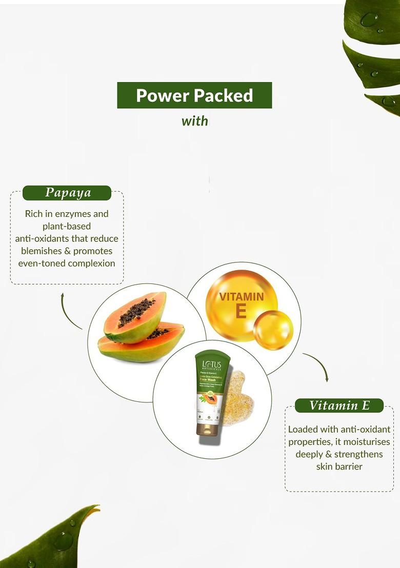 Lotus Botanicals Papaya Vitamin E Exfoliating Face Wash 100 Ml