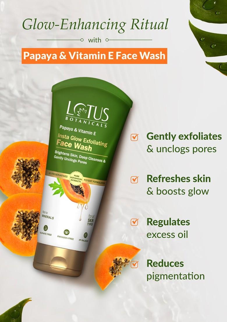Lotus Botanicals Papaya Vitamin E Exfoliating Face Wash 100 Ml