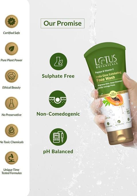 Lotus Botanicals Papaya Vitamin E Exfoliating Face Wash 100 Ml