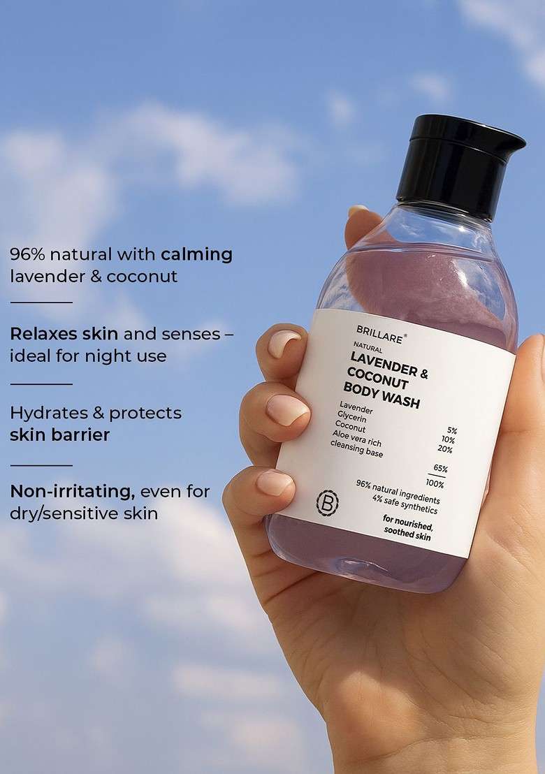 Brillare Lavender Coconut Body Wash 200 Ml - Indya