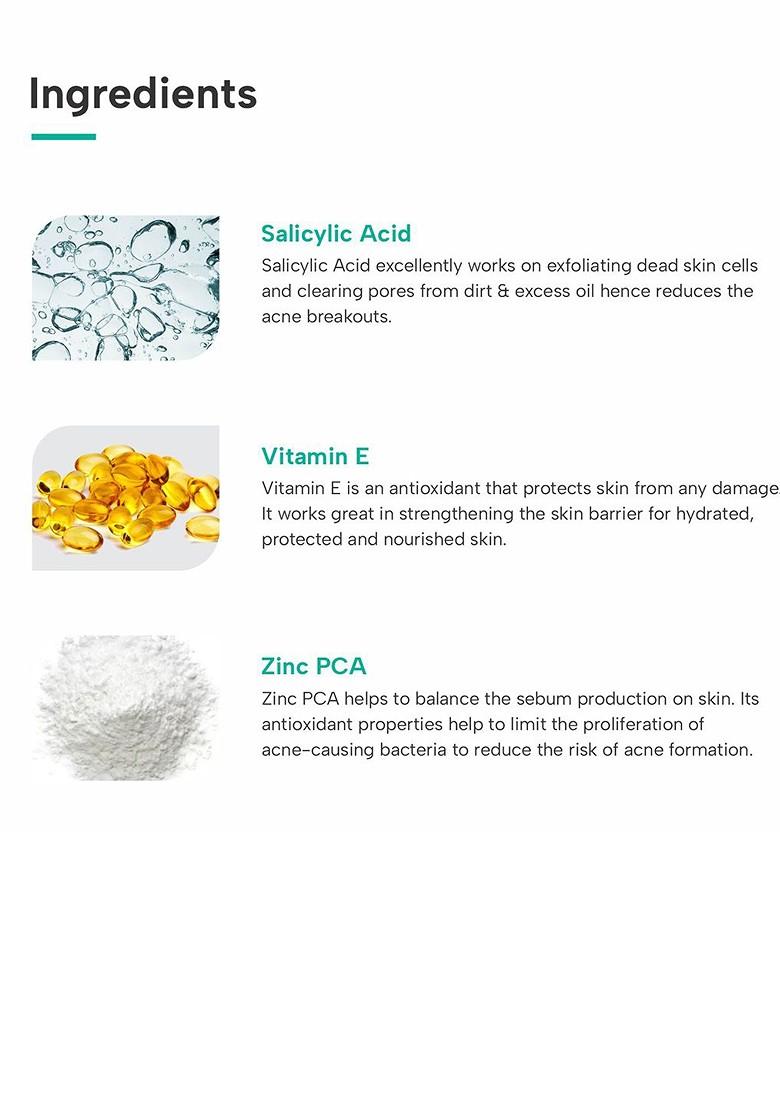 Dermatouch Salicylic Acid 2 Face Wash With Vitamin E Zinc Pca 50 Ml