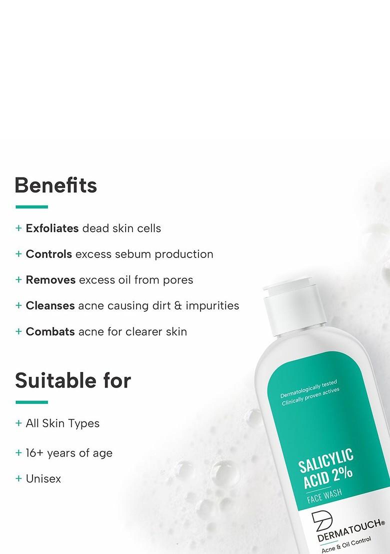 Dermatouch Salicylic Acid 2 Face Wash With Vitamin E Zinc Pca 50 Ml